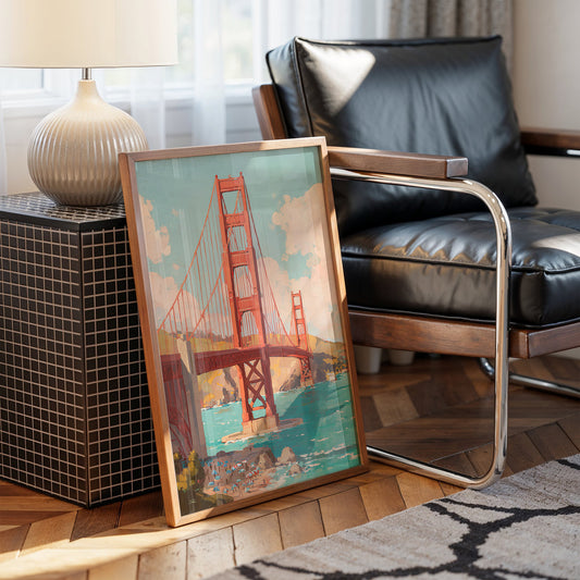 Vermillion Spans Between Coastal Skies