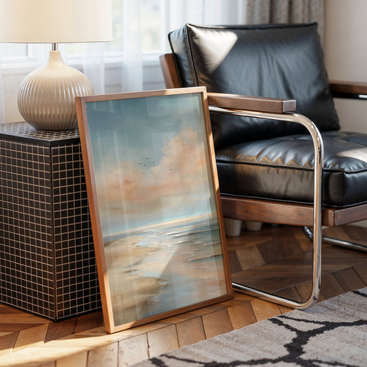 Birds Drift Above Coastal Pastels