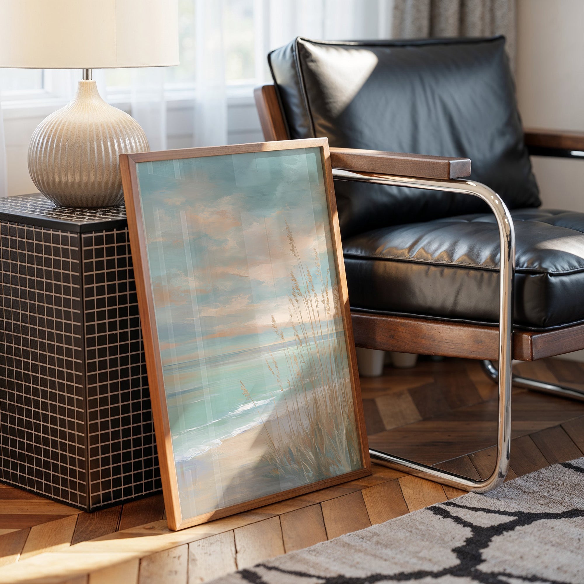 Coastal Grasses Meet Pastel Skies