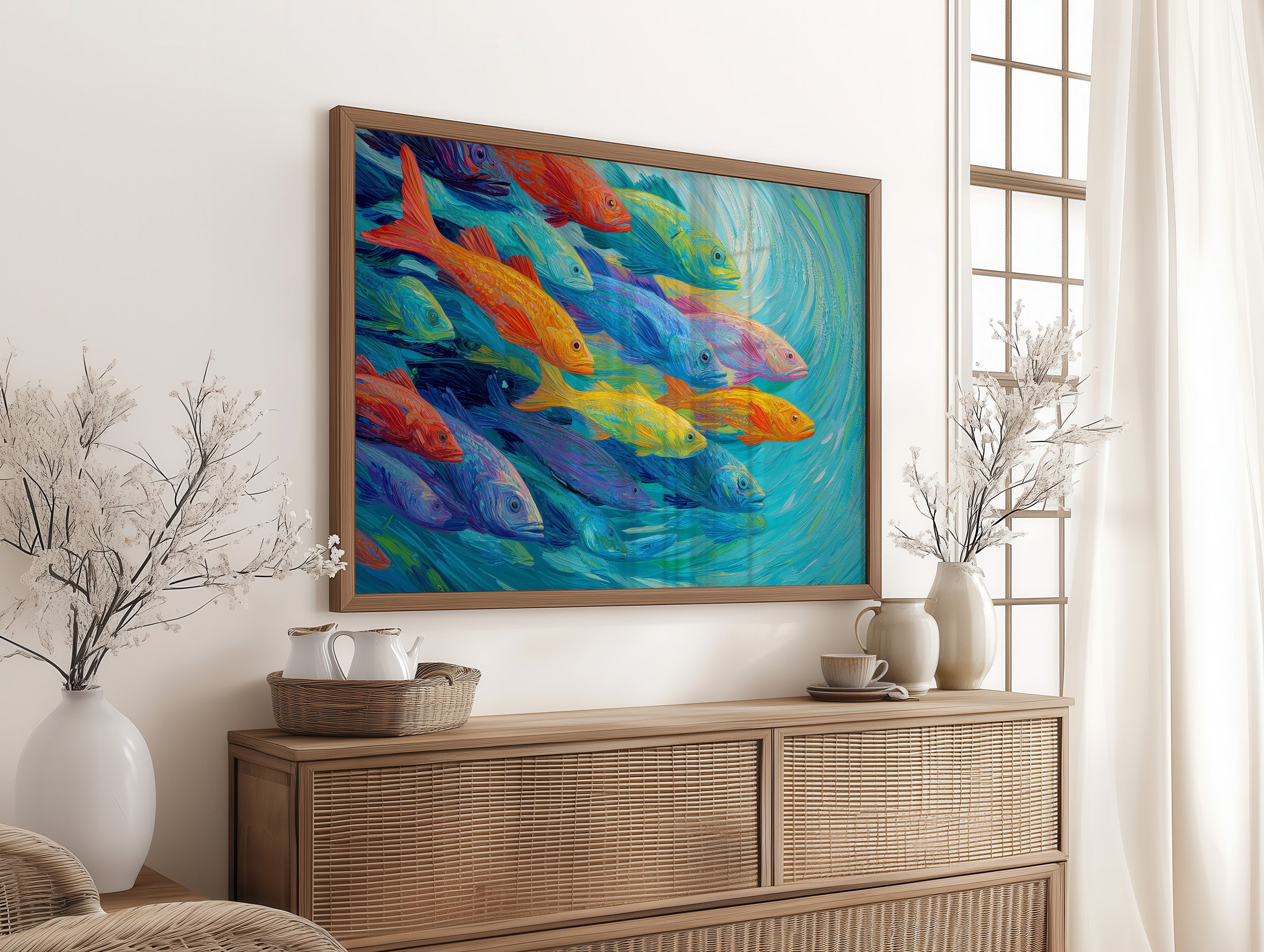 Vibrant Shoal Rides Turquoise Currents