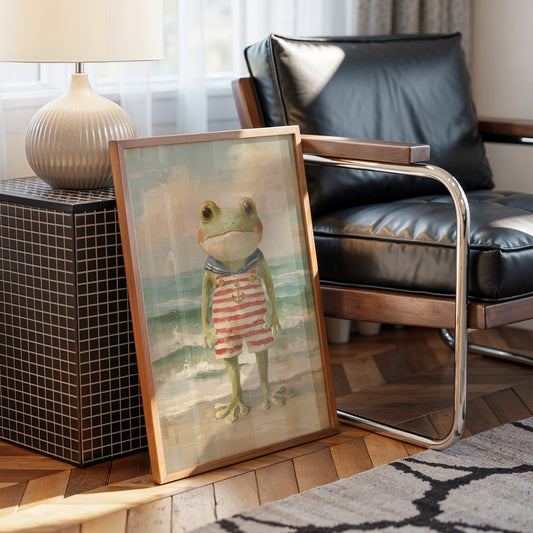 Seaside Frog In Striped Suit