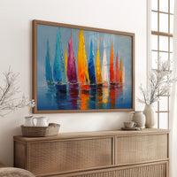 Vibrant Fleet Dances On Blue