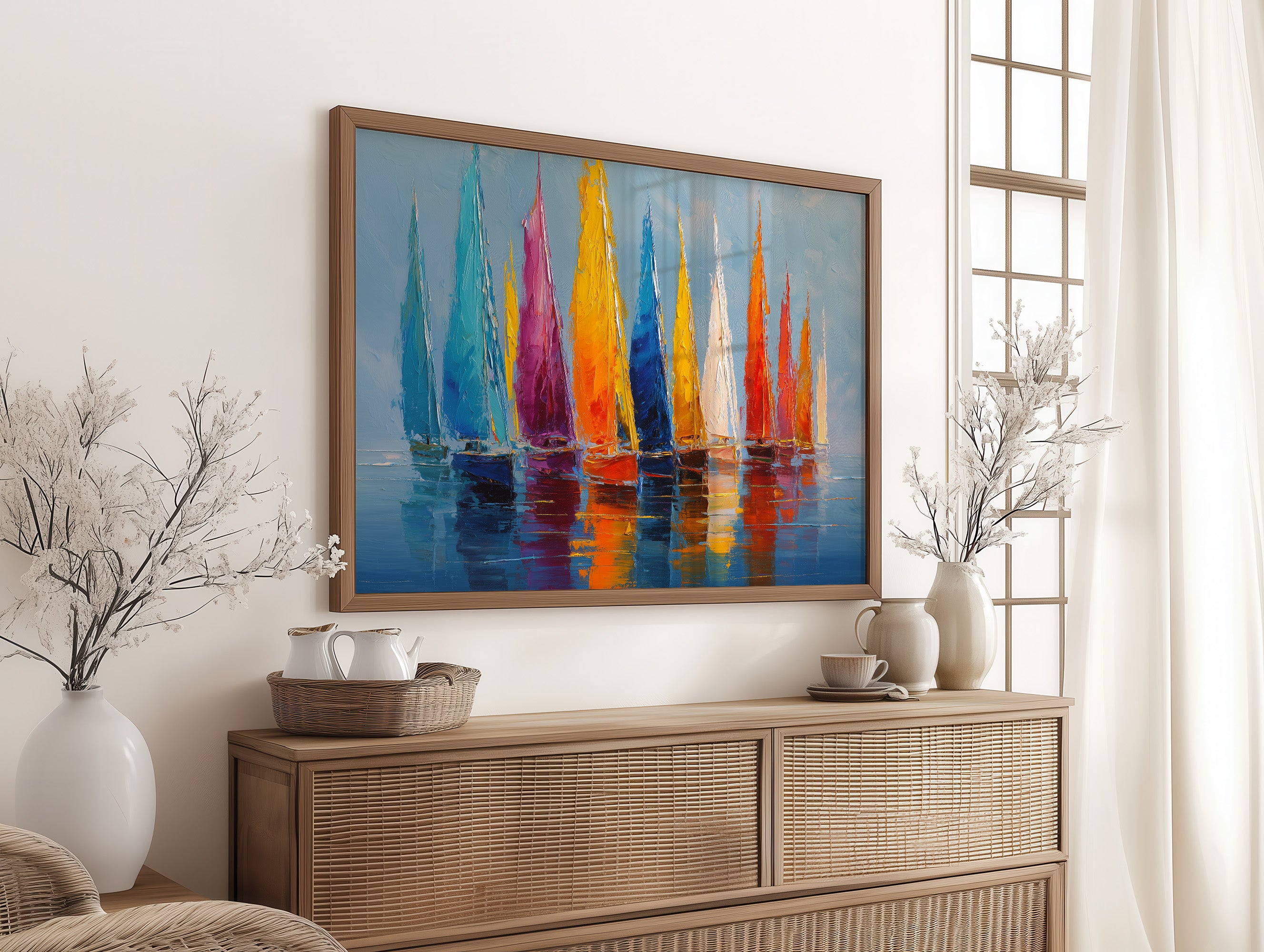 Vibrant Fleet Dances On Blue