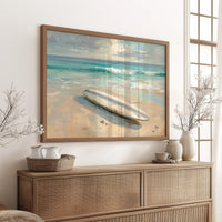 Surfboard Awaits Morning Tide