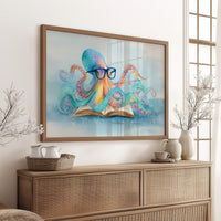 Curious Octopus Reads Ancient Tomes