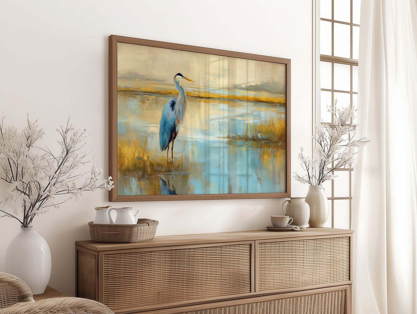 Blue Sentinel At Golden Marsh