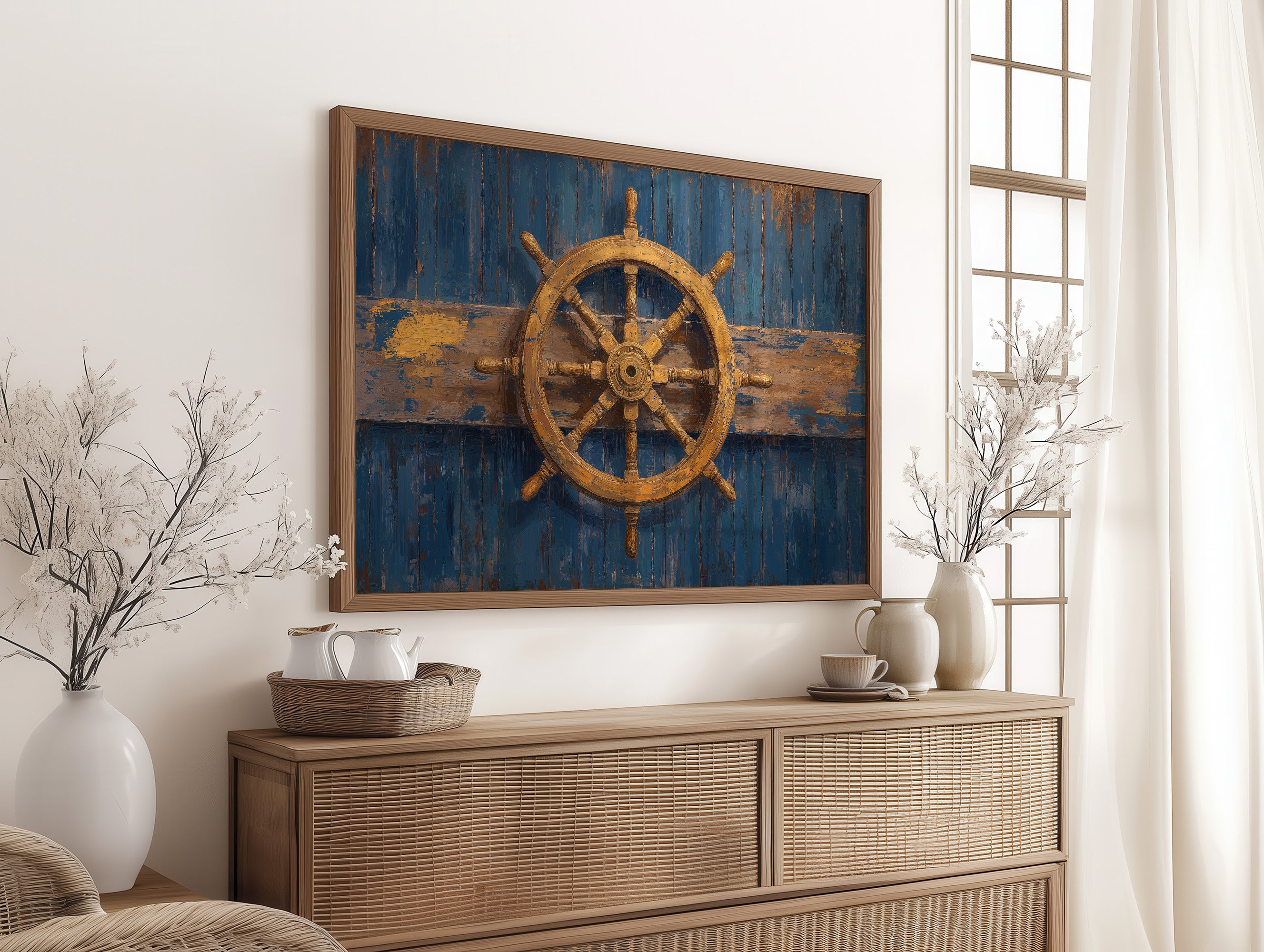 Captain's Helm Against Azure Tides