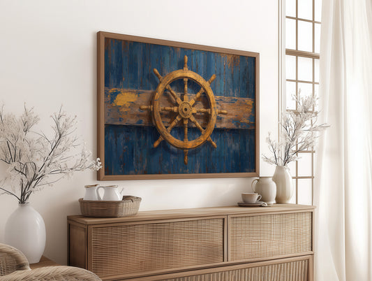 Captain's Helm Against Azure Tides