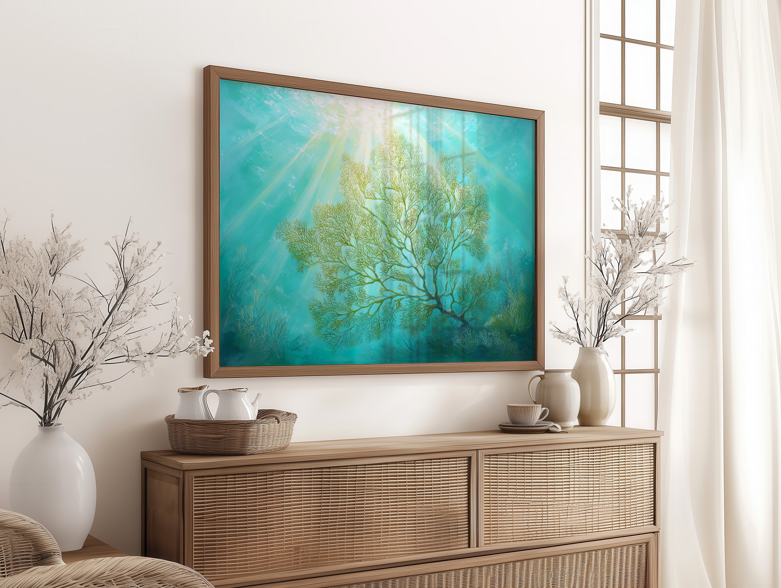 Sunbeams Illuminate Coral Branches