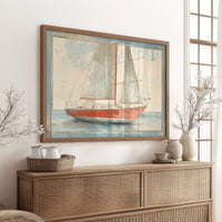 Crimson Sails On Tranquil Waters