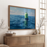 Solitary Buoy Marks Azure Depths