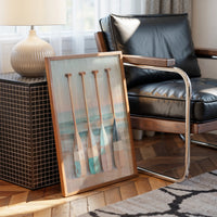 Coastal Oars Rest Between Tides