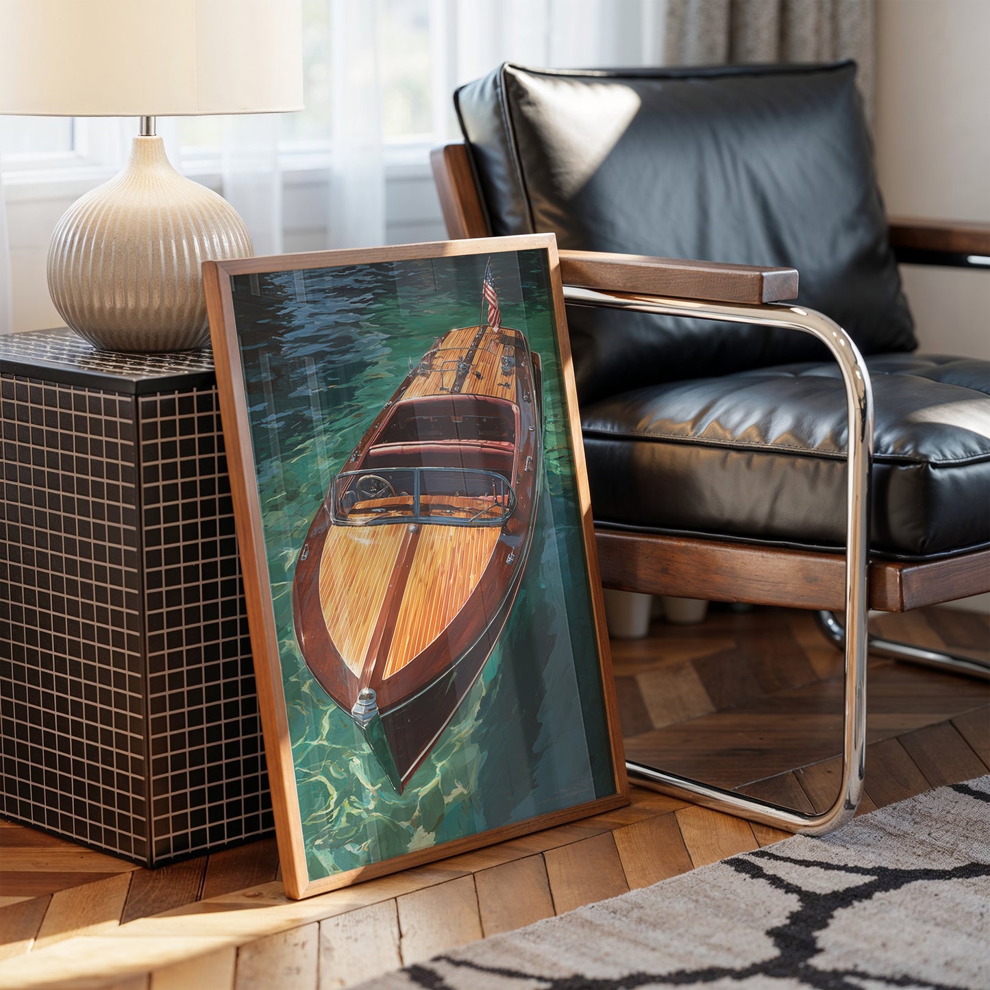 Mahogany Glides Through Emerald Waters