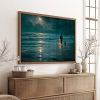 Midnight Walk Along Teal Waters