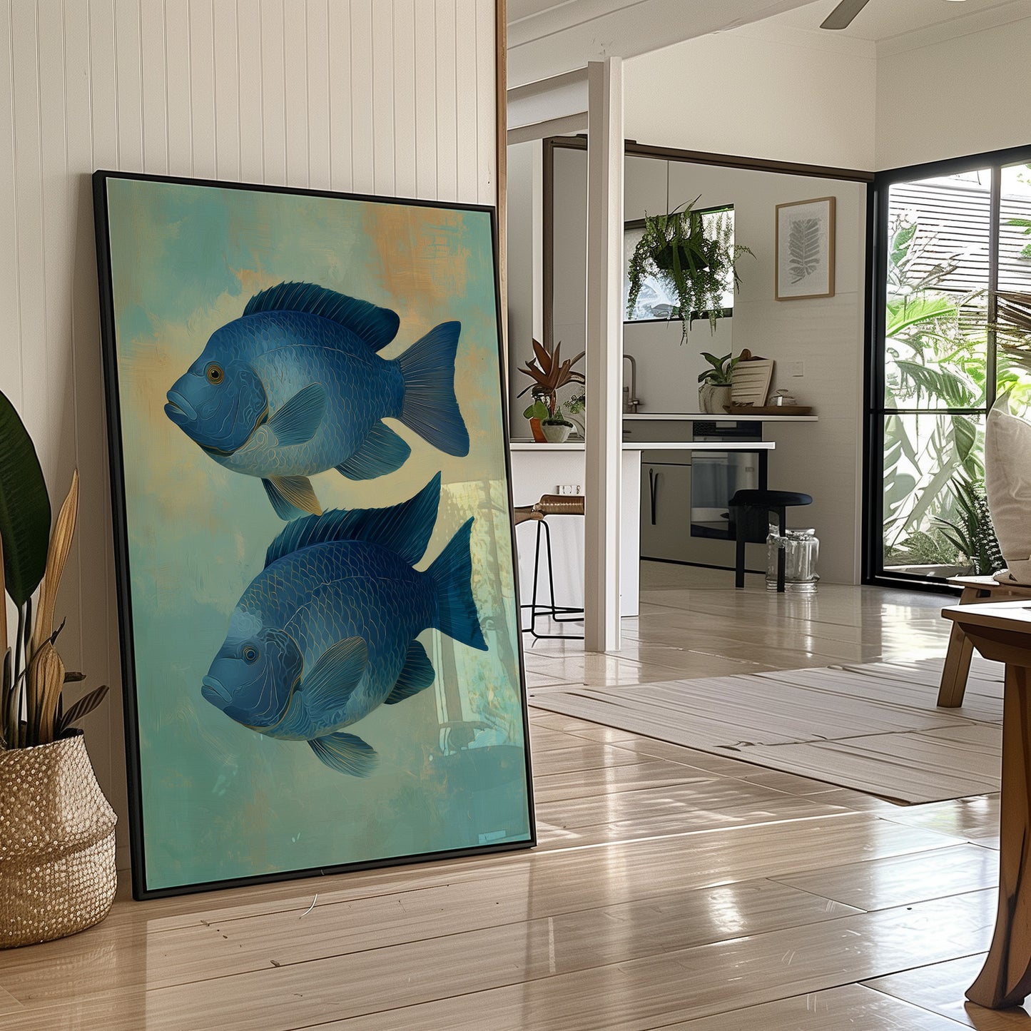 Sapphire Duet Glides Through Mist