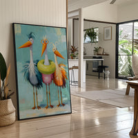 Feathered Trio's Whimsical Gathering