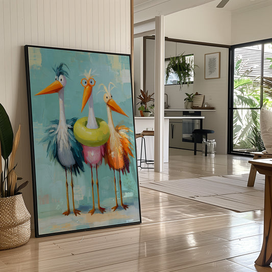 Feathered Trio's Whimsical Gathering