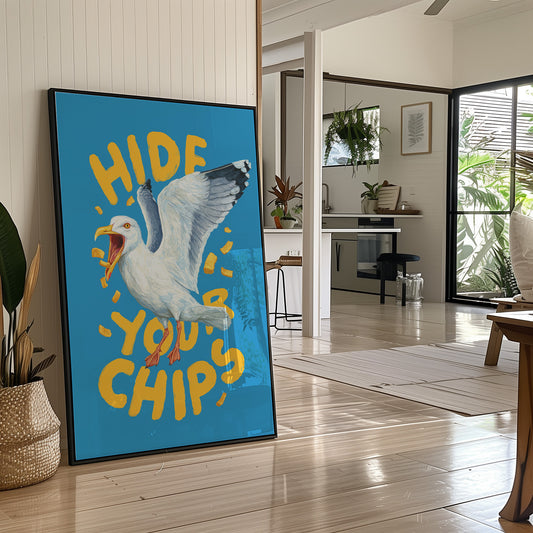 Seaside Warning in Bold Typography