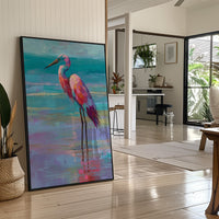 Flamingo Whispers Against Teal Tides