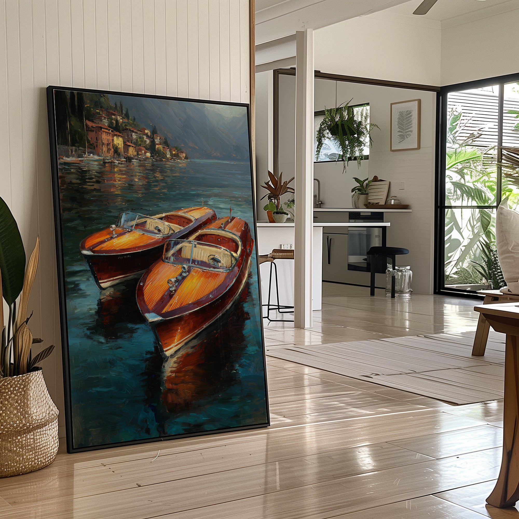 Varnished Vessels Await Mediterranean Twilight