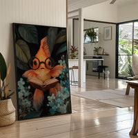 Scholarly Goldfish Navigates Aquatic Library