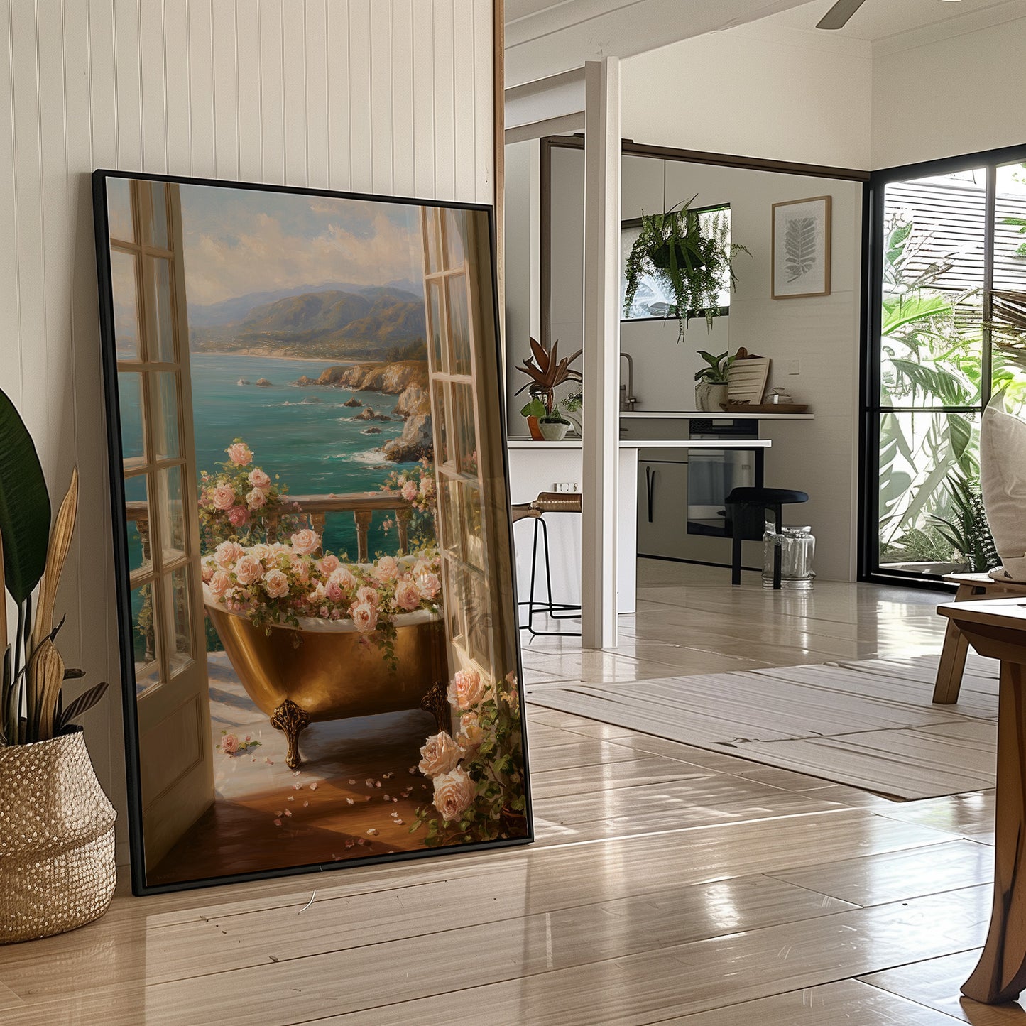Golden Bathtub Blooms Overlooking Azure Coast