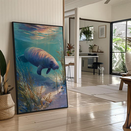 Gentle Giant Glides Through Crystal Waters