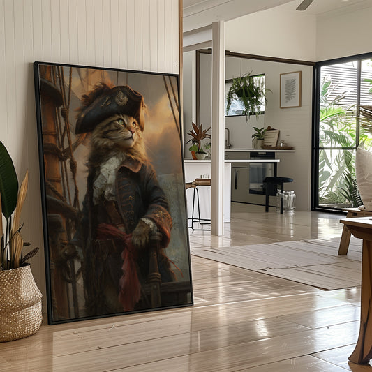 Feline Captain Navigates Golden Seas