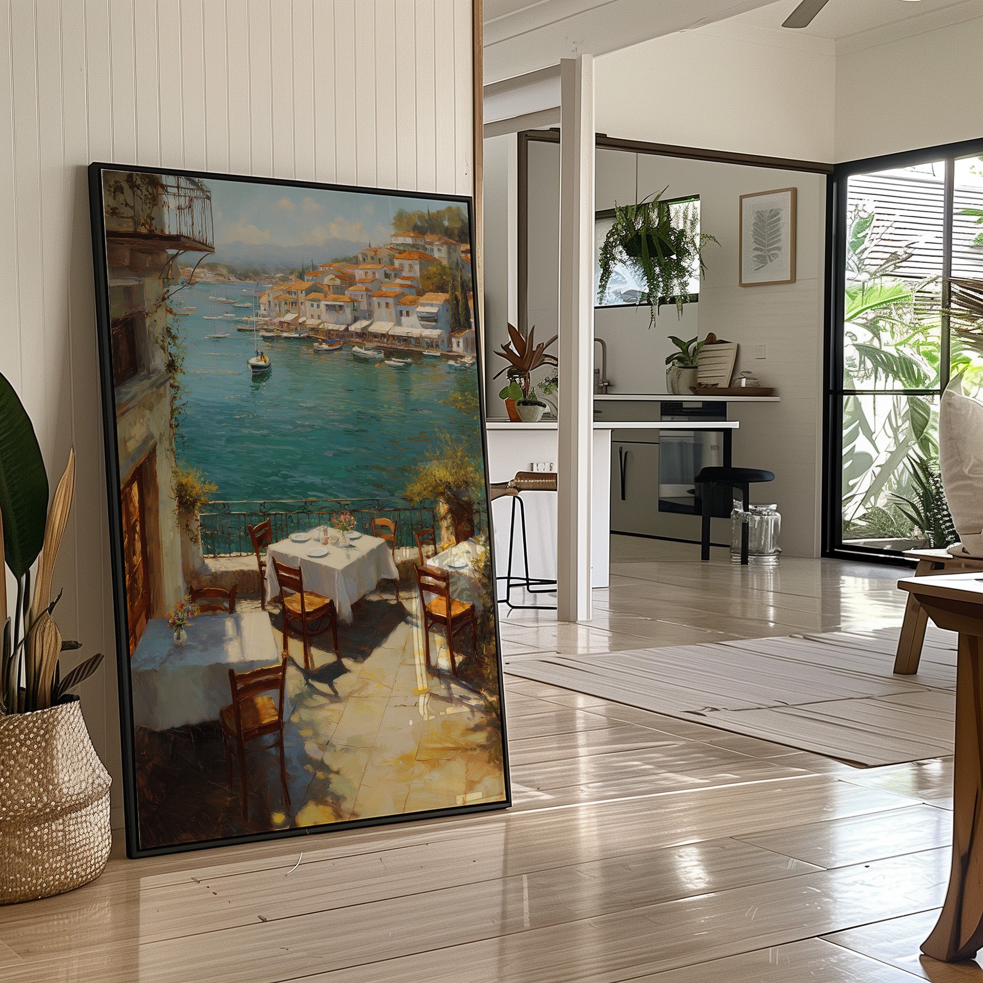 Mediterranean Terrace Awaits Twilight