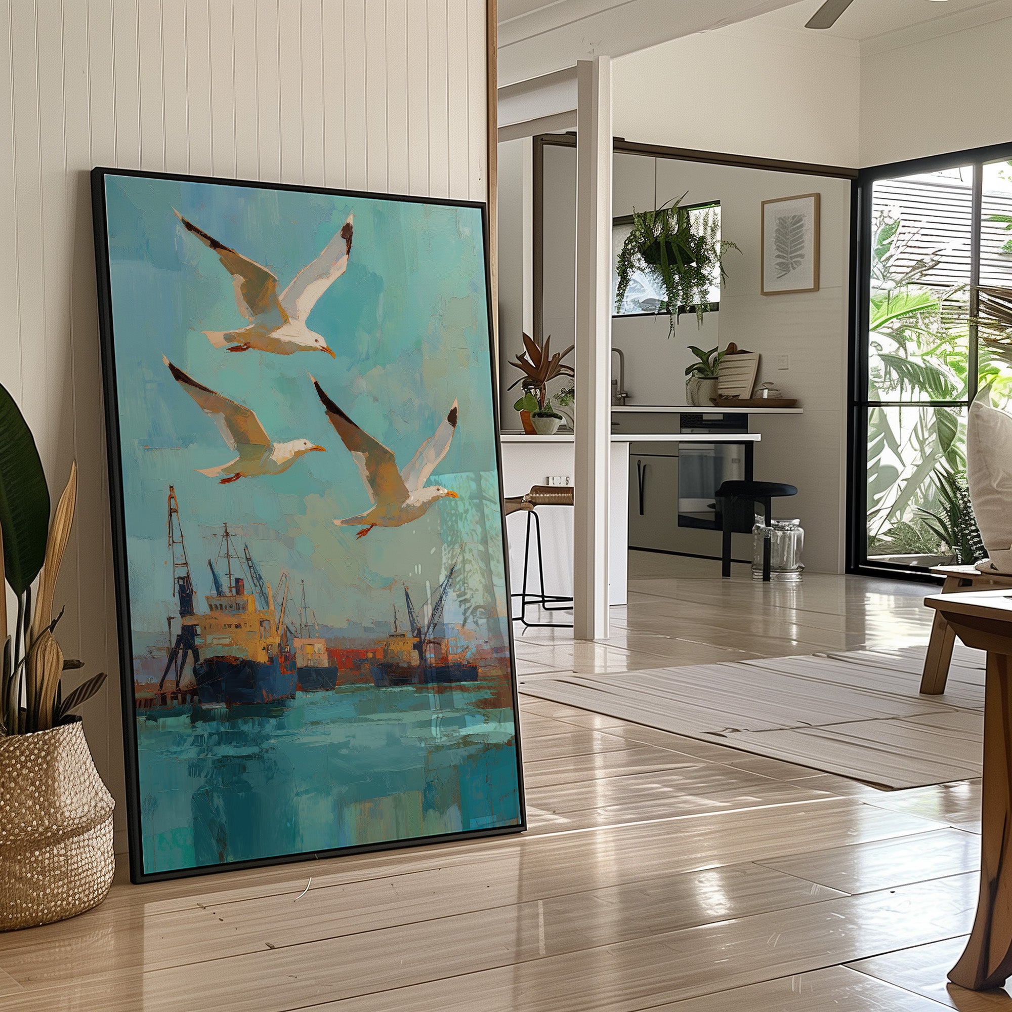 Harbor Freedom Above Industrial Waters