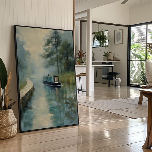 Narrowboat Whispers Through Mist