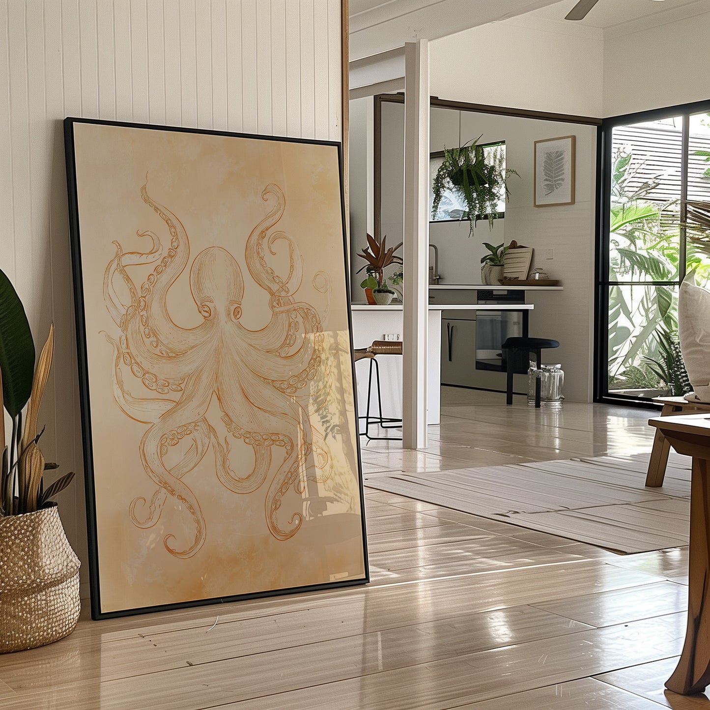 Tentacles Embrace Sepia Dreams