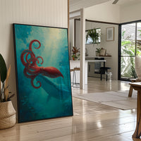 Crimson Tentacles Meet Azure Depths