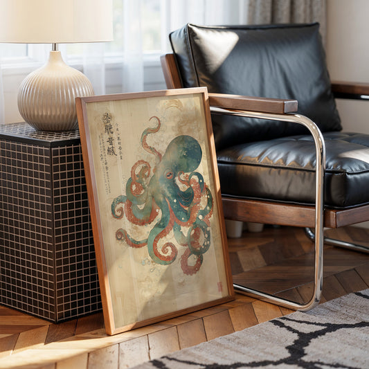 Emerald Tentacles Embrace Ancient Scrolls