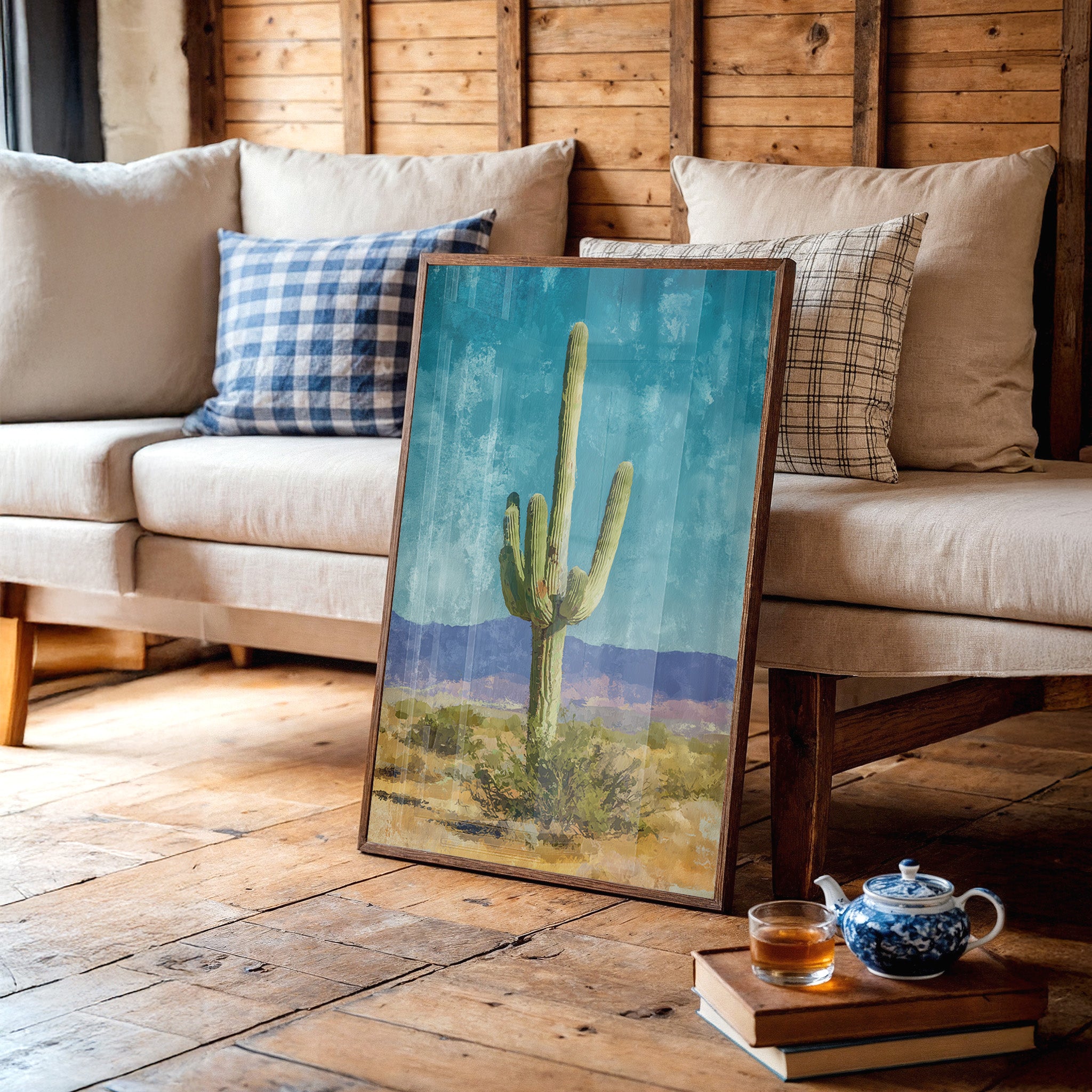 Desert Sentinel Against Turquoise Sky