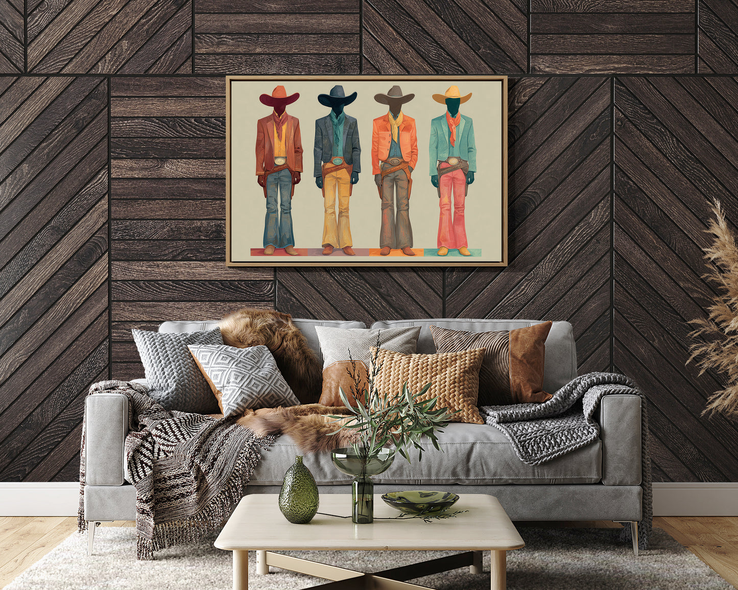 Western Quartet: Faceless Cowboys in Color