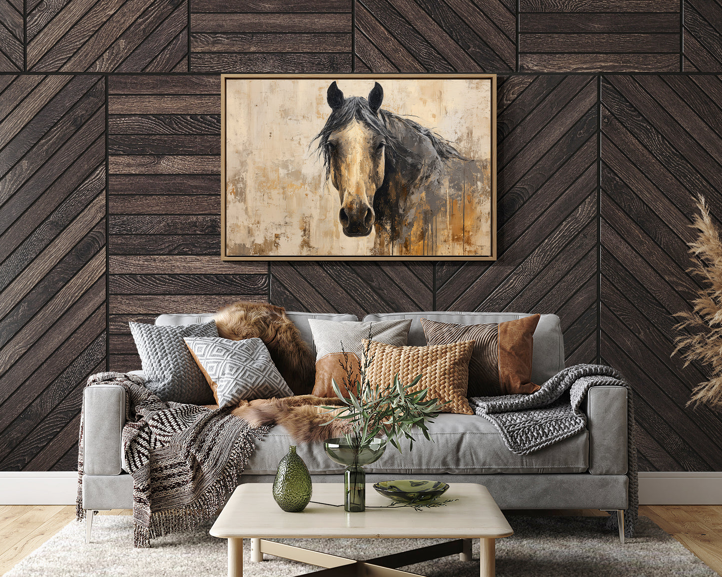 Noble Gaze Through Weathered Canvas