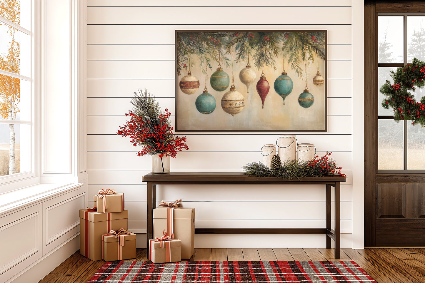 Evergreen Symphony of Vintage Ornaments