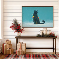 Festive Feline Adorned in Holiday Glow