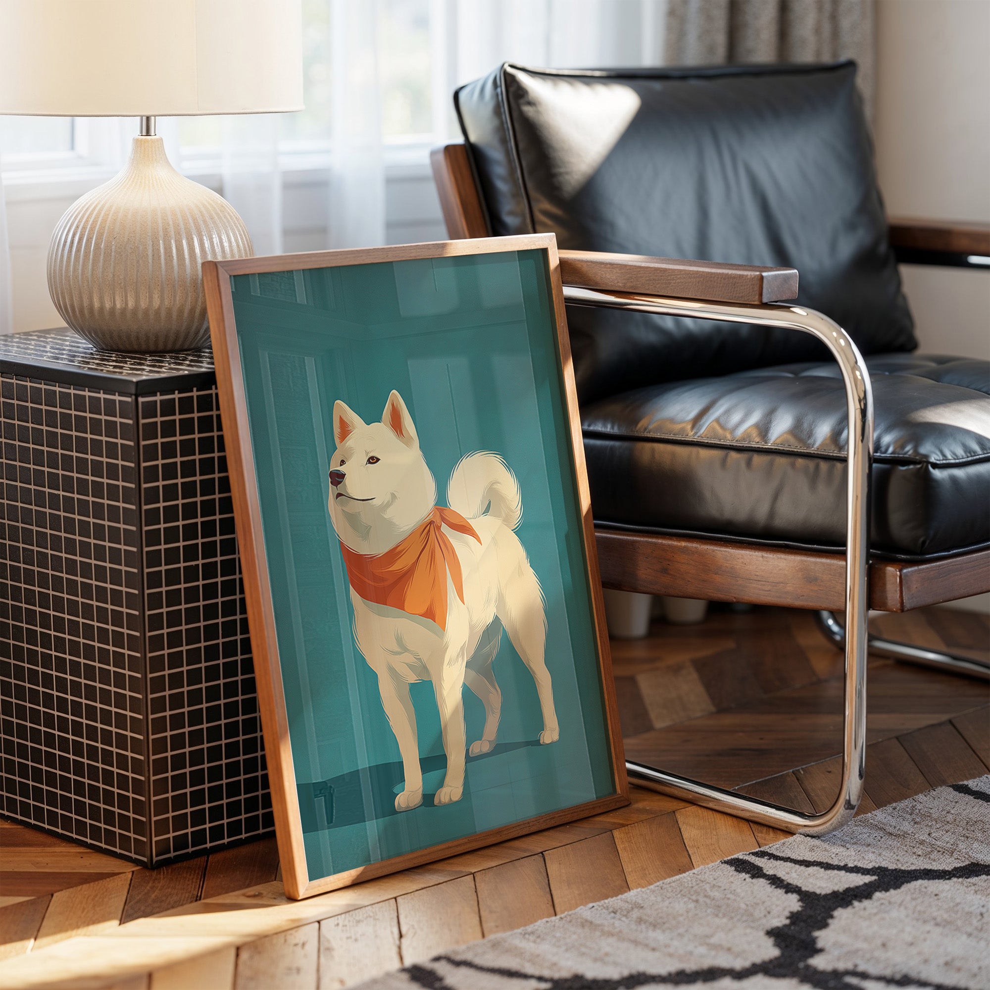 Loyal Companion in Teal and Tangerine