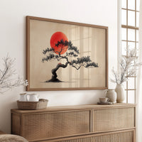 Crimson Harmony: Bonsai Beneath Blood Moon
