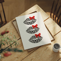 Zebra Kisses Adorned with Crimson Bows