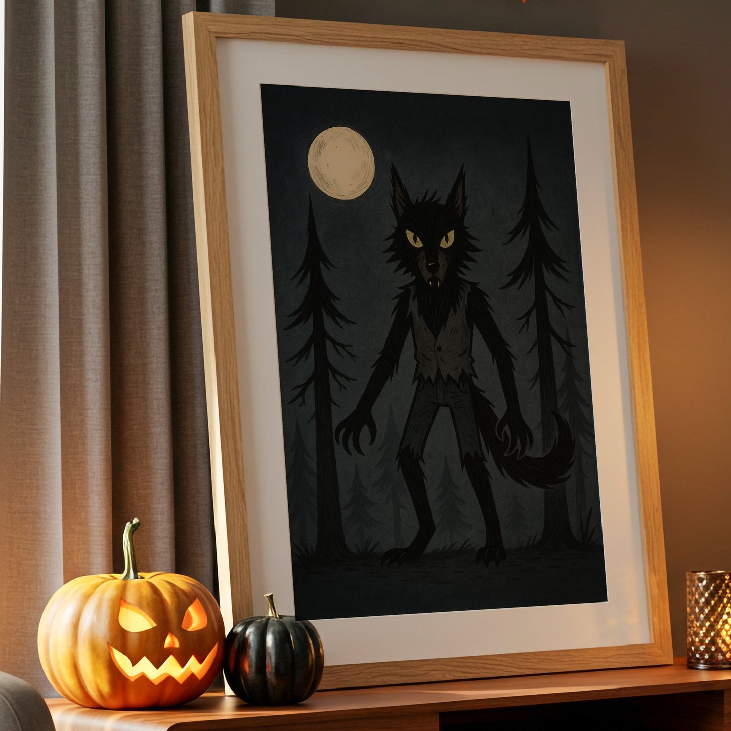 Moonlit Beast Of Pine Forest