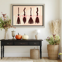 Brooms Tied With Pink Ribbons