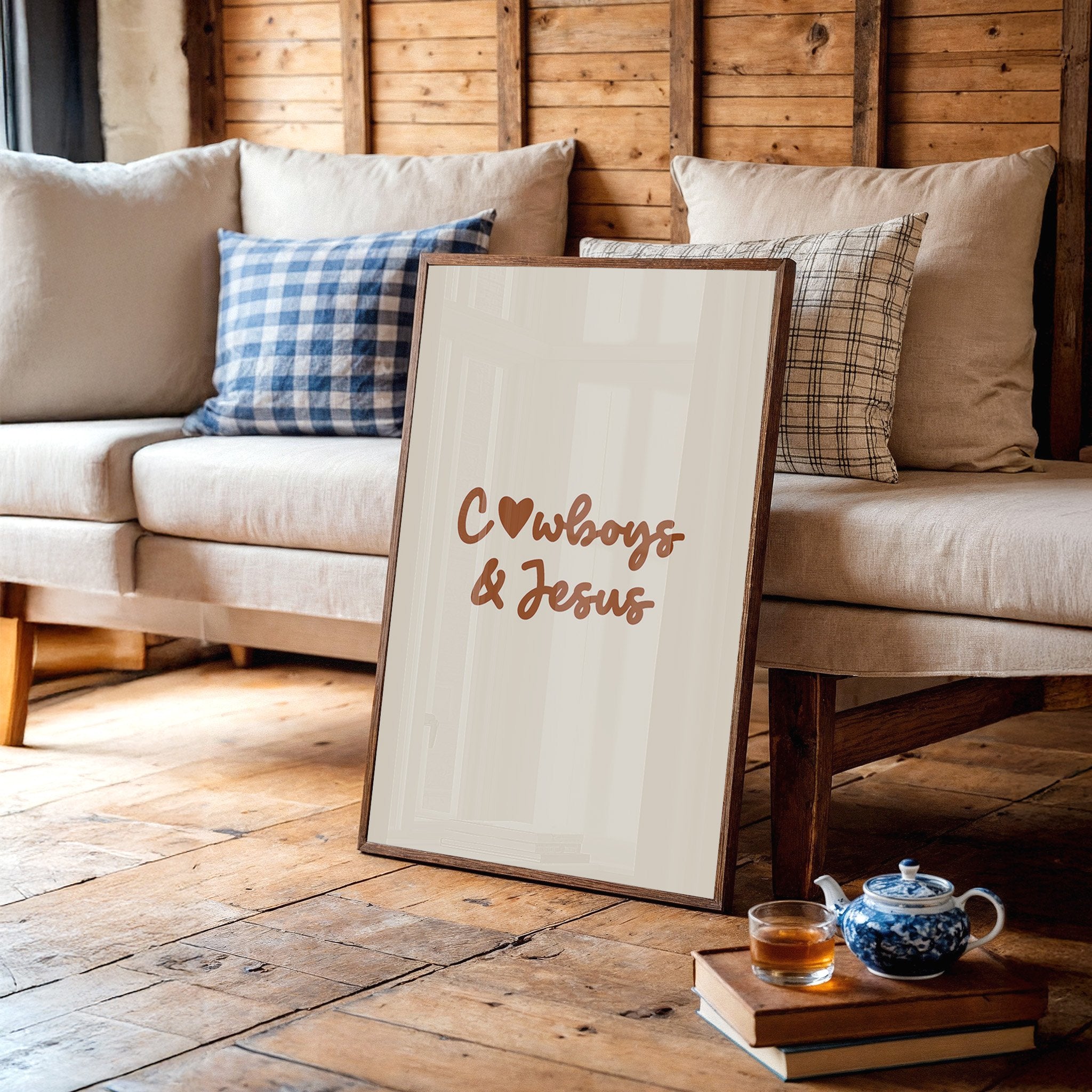 Faith Rides In Rustic Letters