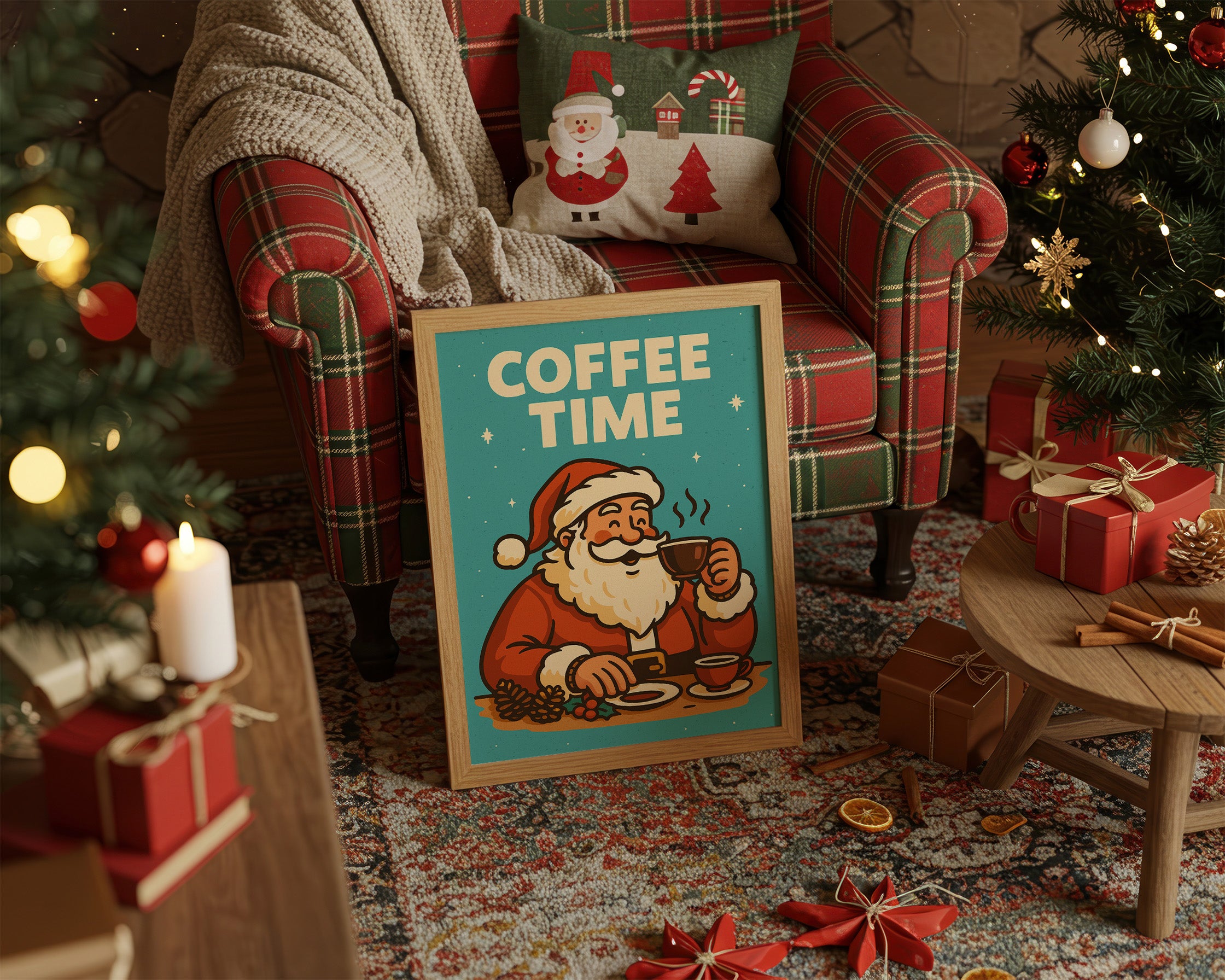 Santa Sips Before Morning Rush