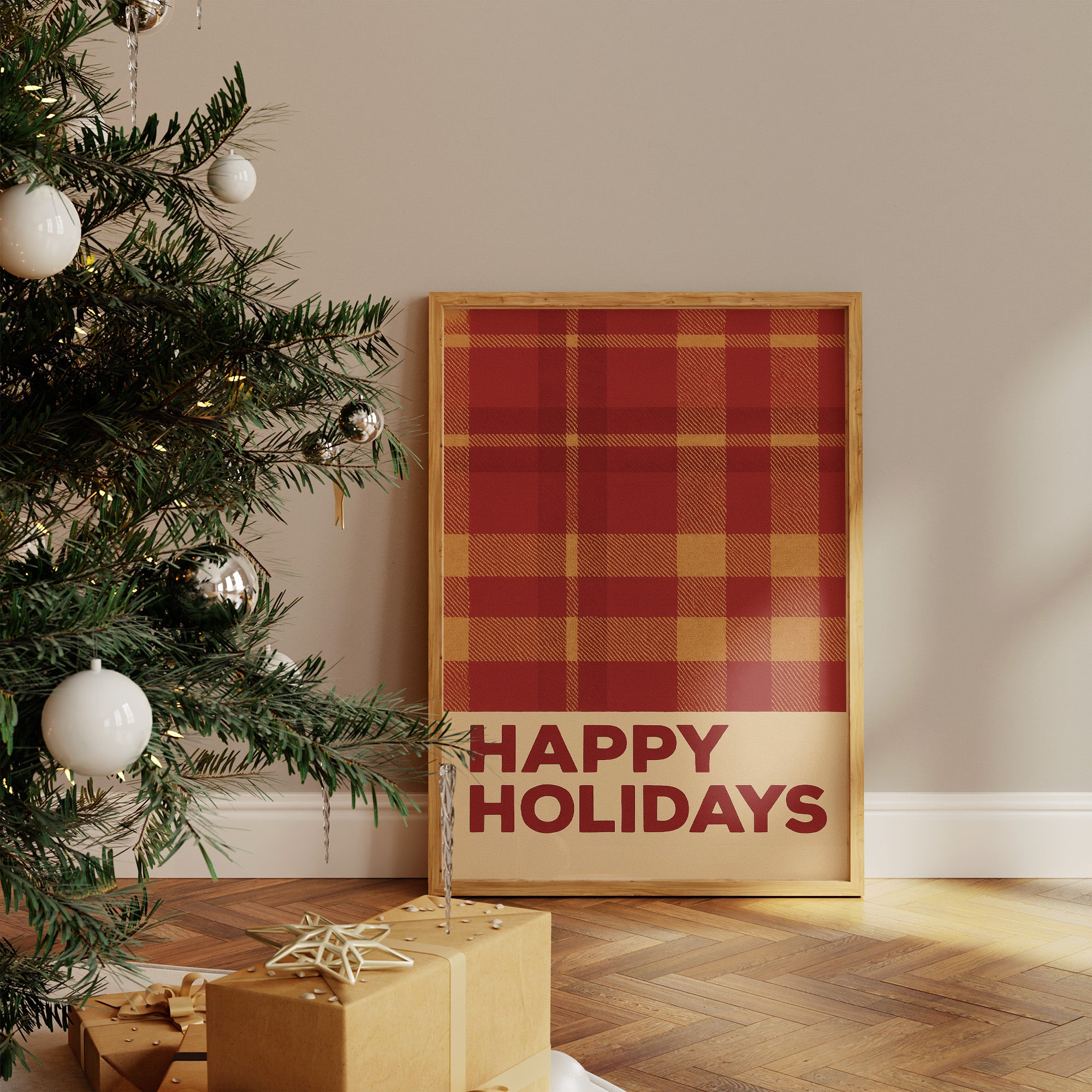 Plaid Comfort Meets Winter Light