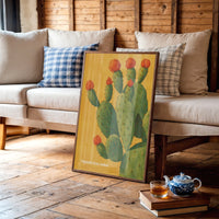 Desert Bloom Against Golden Sky