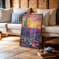 Desert Blooms Under Fiery Skies