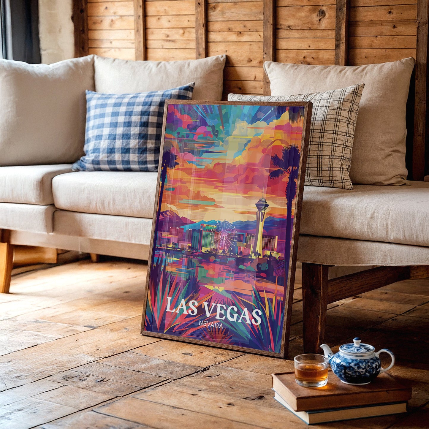 Desert Sunset Over Neon Dreams